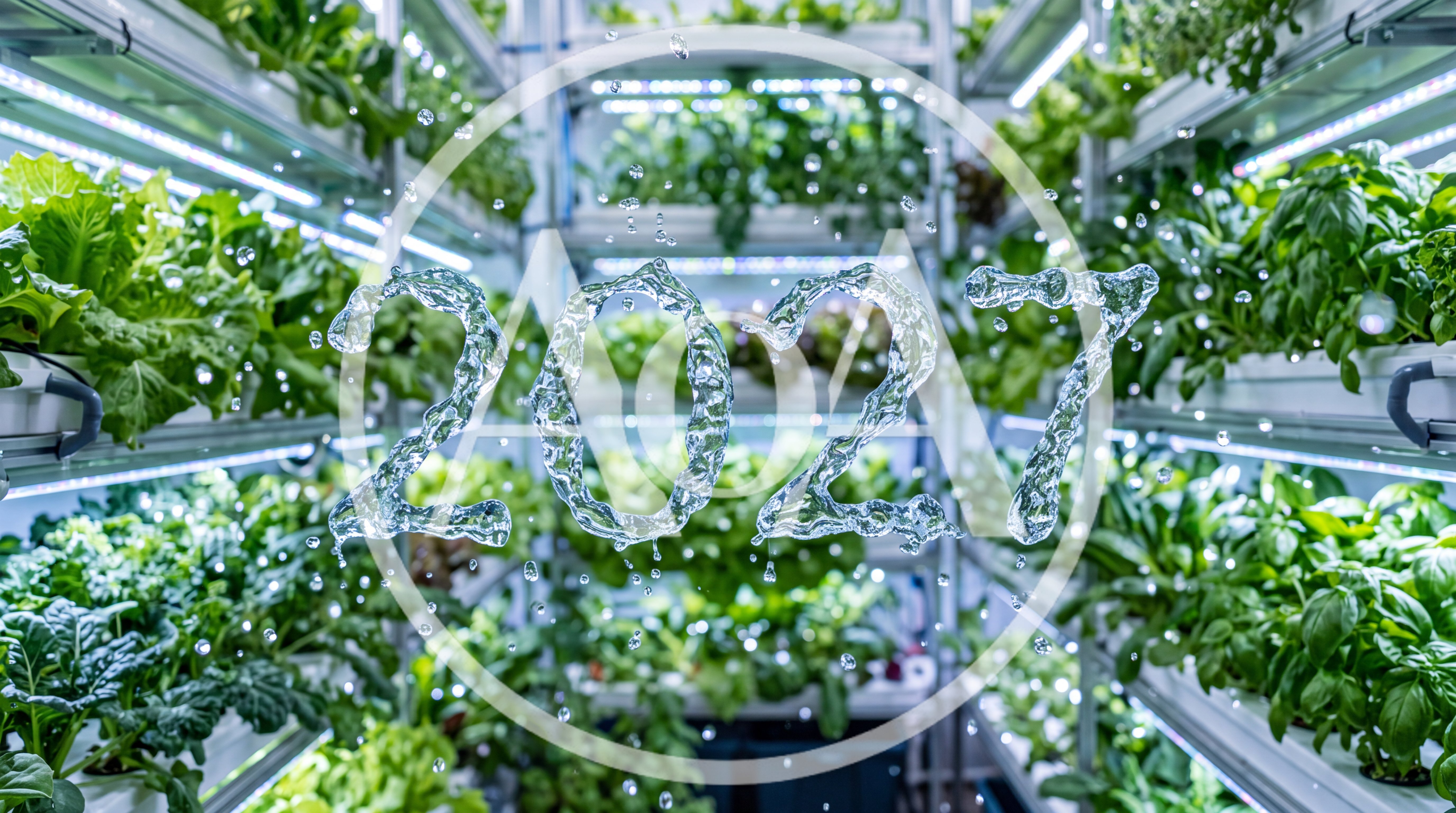 Water Splash Typography Forming 2027 In Vertical Farm