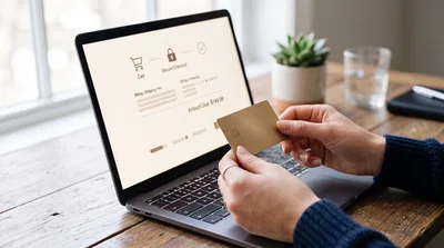 Person Making Online Purchase With Credit Card