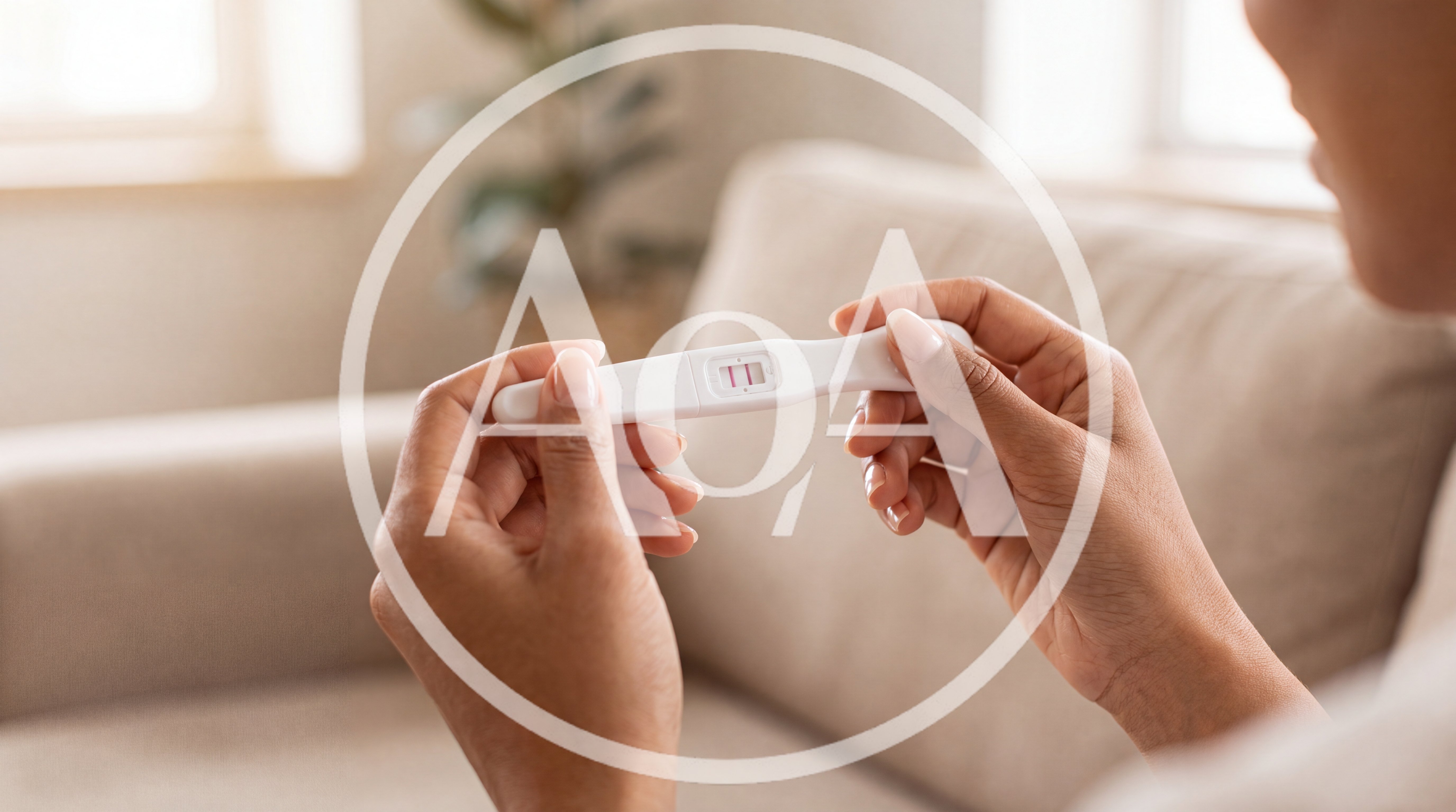 Woman Holding A Positive Pregnancy Test