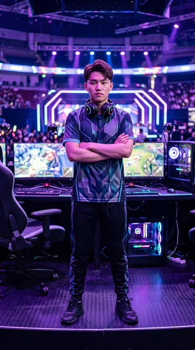 Professional Esports Player Standing On Stage
