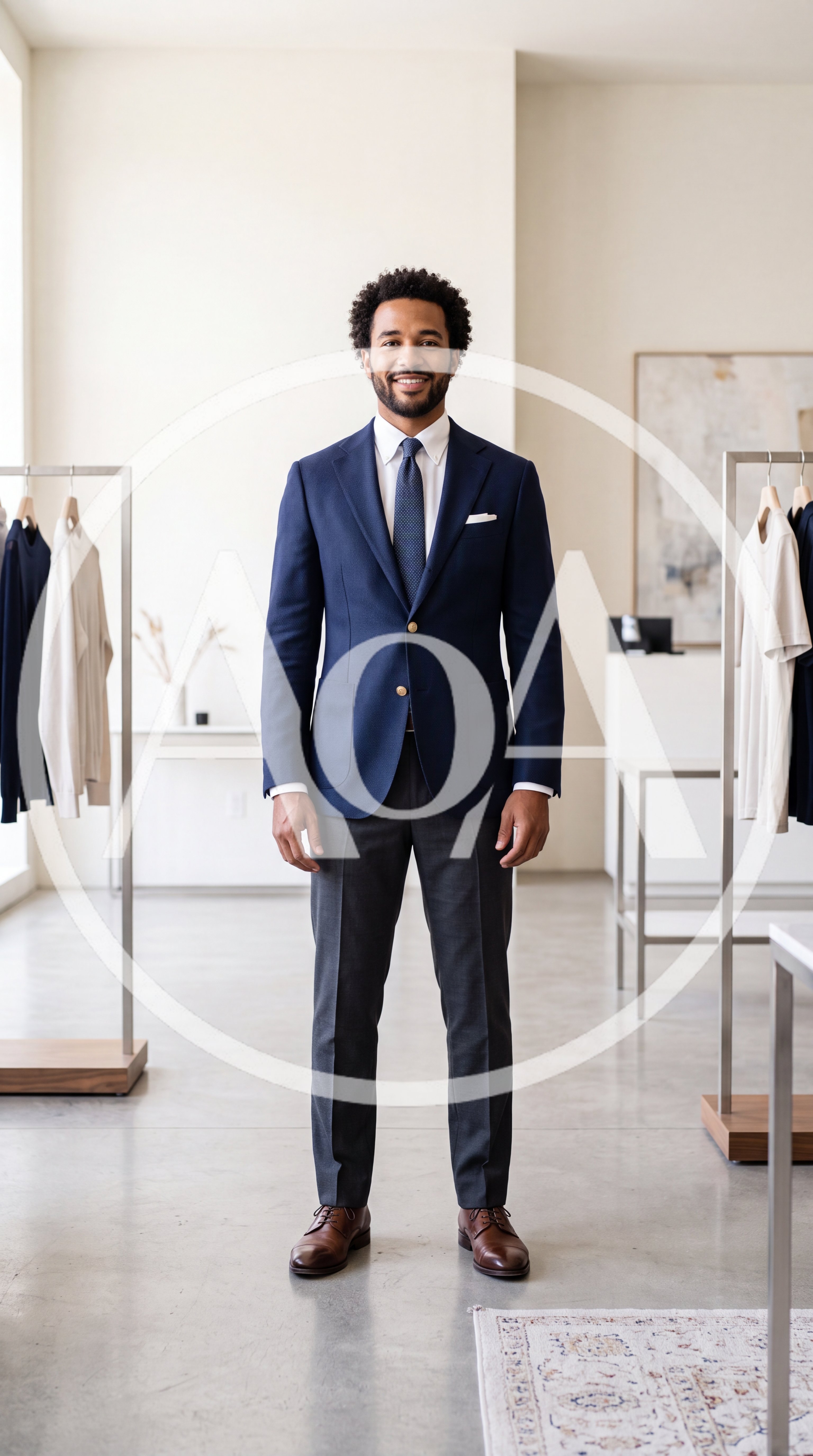 Professional Man Standing In A Modern Clothing Store