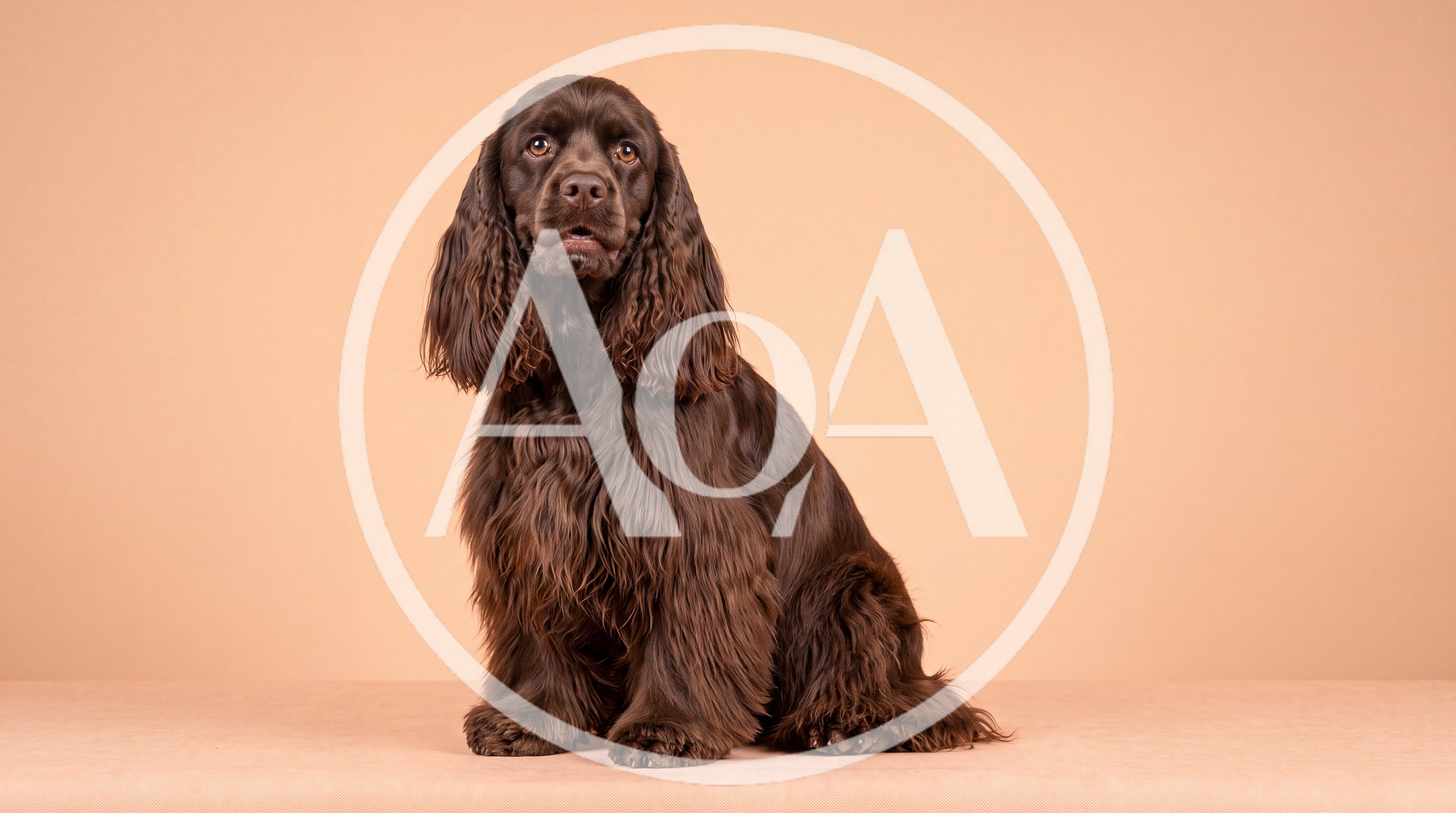 Studio Portrait Of A Brown English Cocker Spaniel