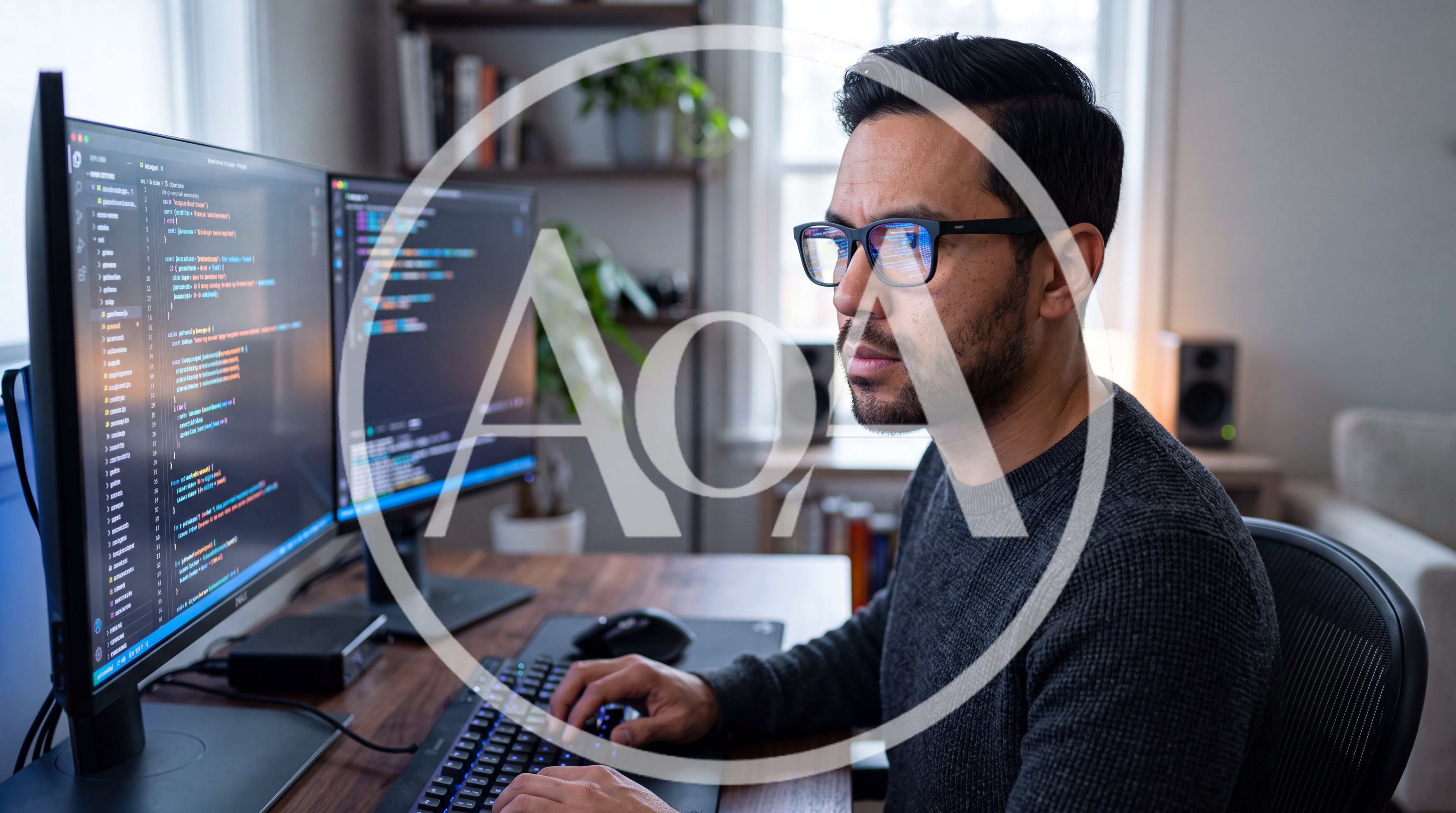 Software Developer Working On Code At Home Office