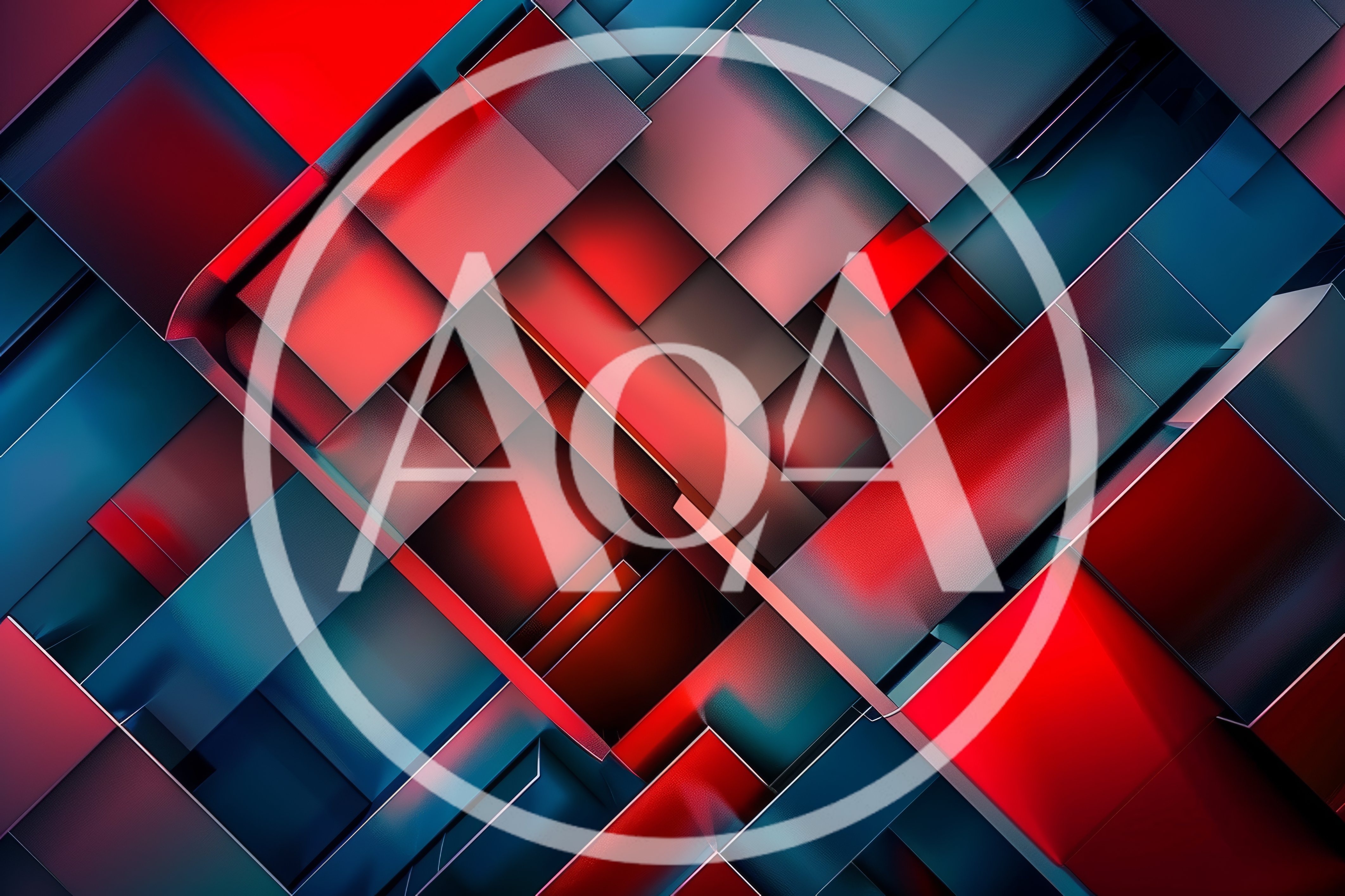 Abstract Geometric Background With Red And Blue Blocks