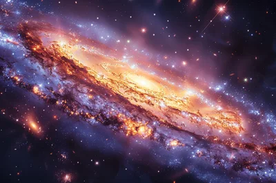 Stunning Spiral Galaxy In Deep Space