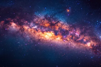 Vibrant Milky Way Galaxy Across Deep Space