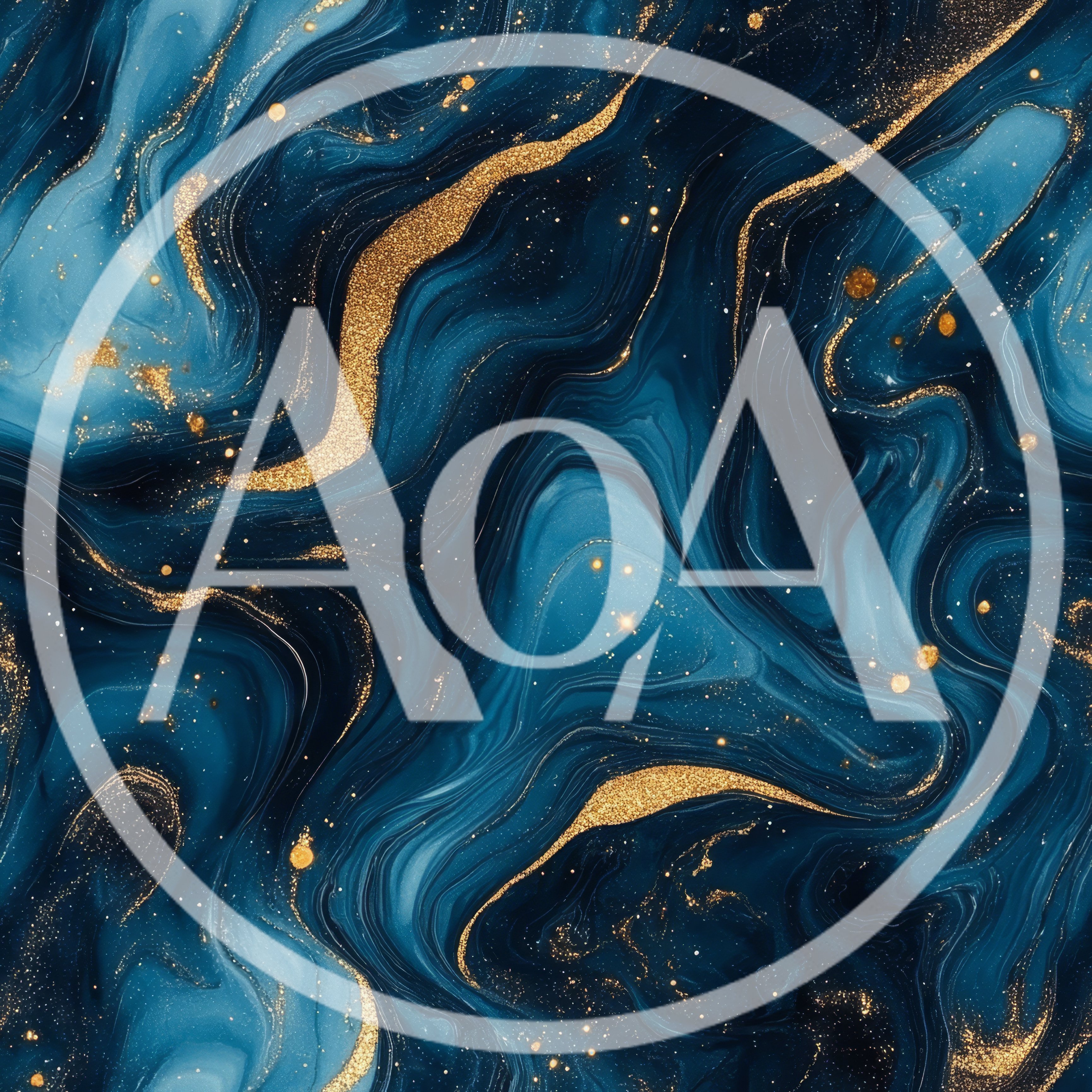 Abstract Blue And Gold Marble Fluid Texture