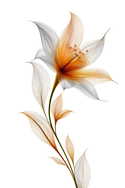 Elegant Line Art Lily Flower Illustration