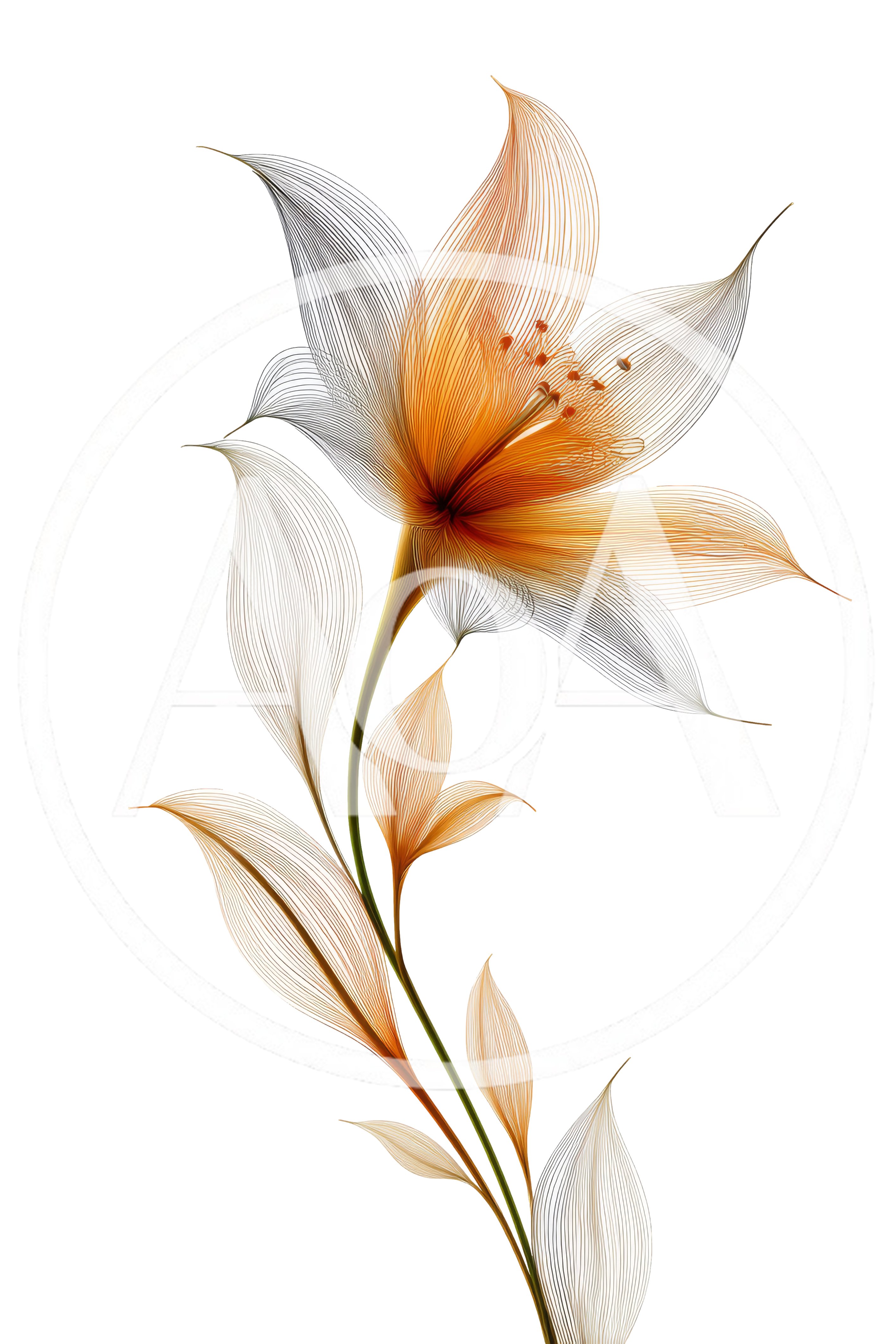 Elegant Line Art Lily Flower Illustration