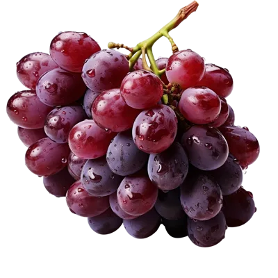 Fresh Red Grapes Cluster With Water Droplets