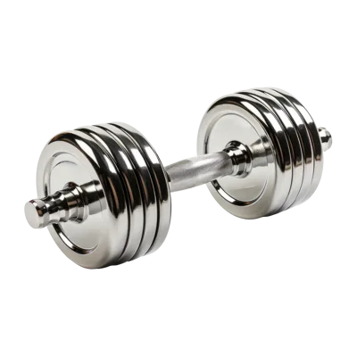 Chrome Dumbbell Isolated On White Background