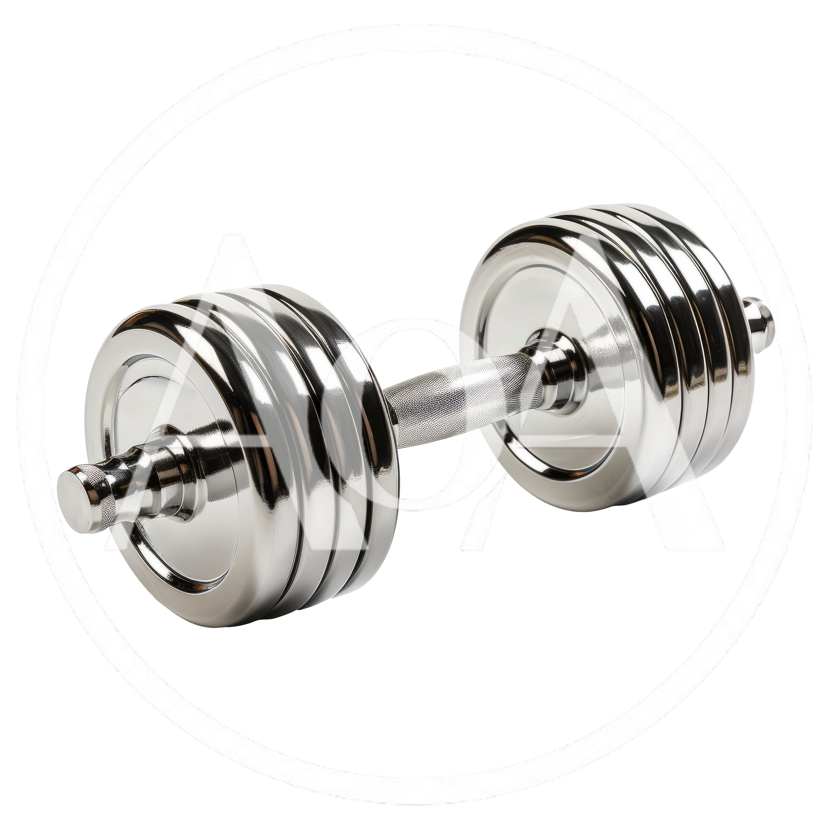 Chrome Dumbbell Isolated On White Background