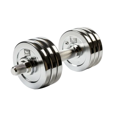 Chrome Adjustable Dumbbell Isolated On White Background