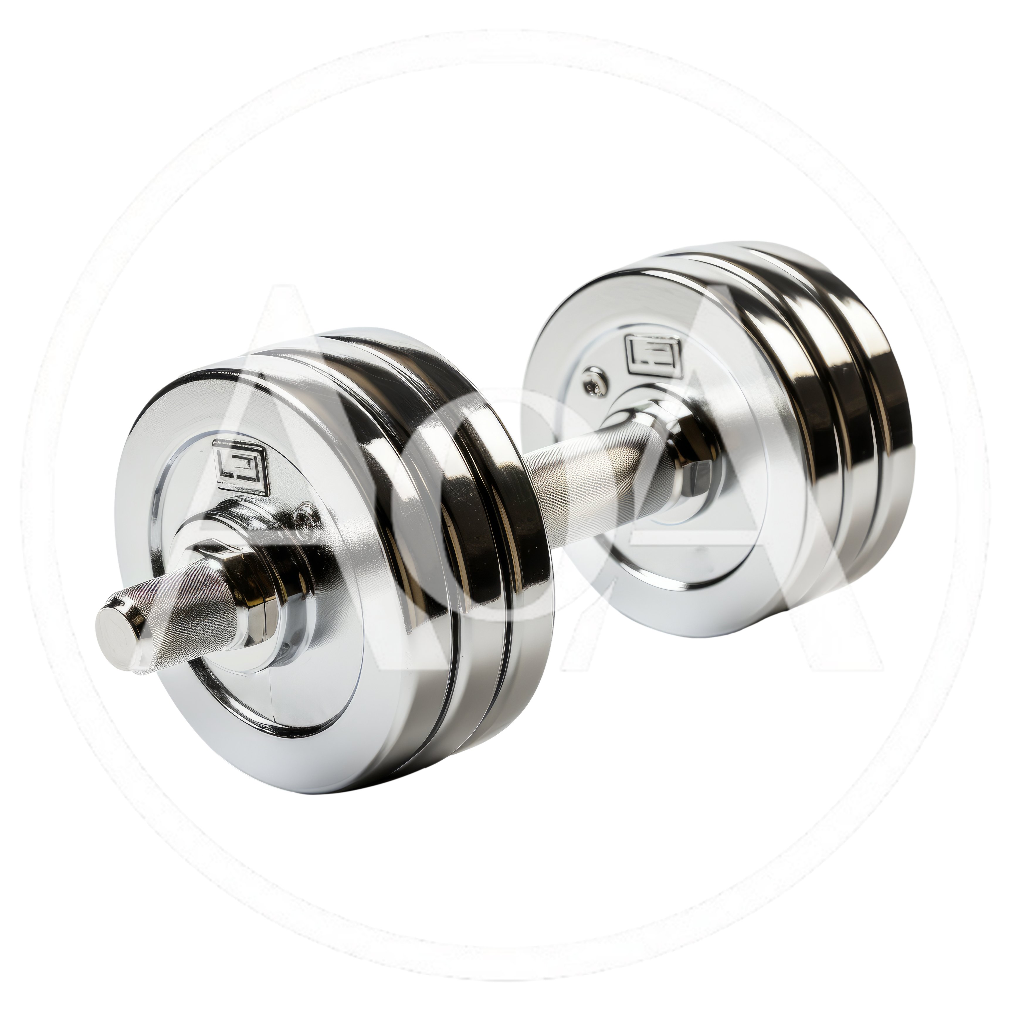 Chrome Adjustable Dumbbell Isolated On White Background