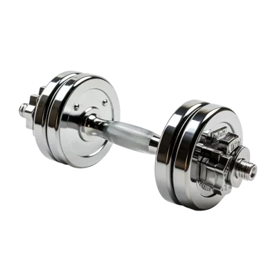 Chrome Adjustable Dumbbell Isolated On White Background