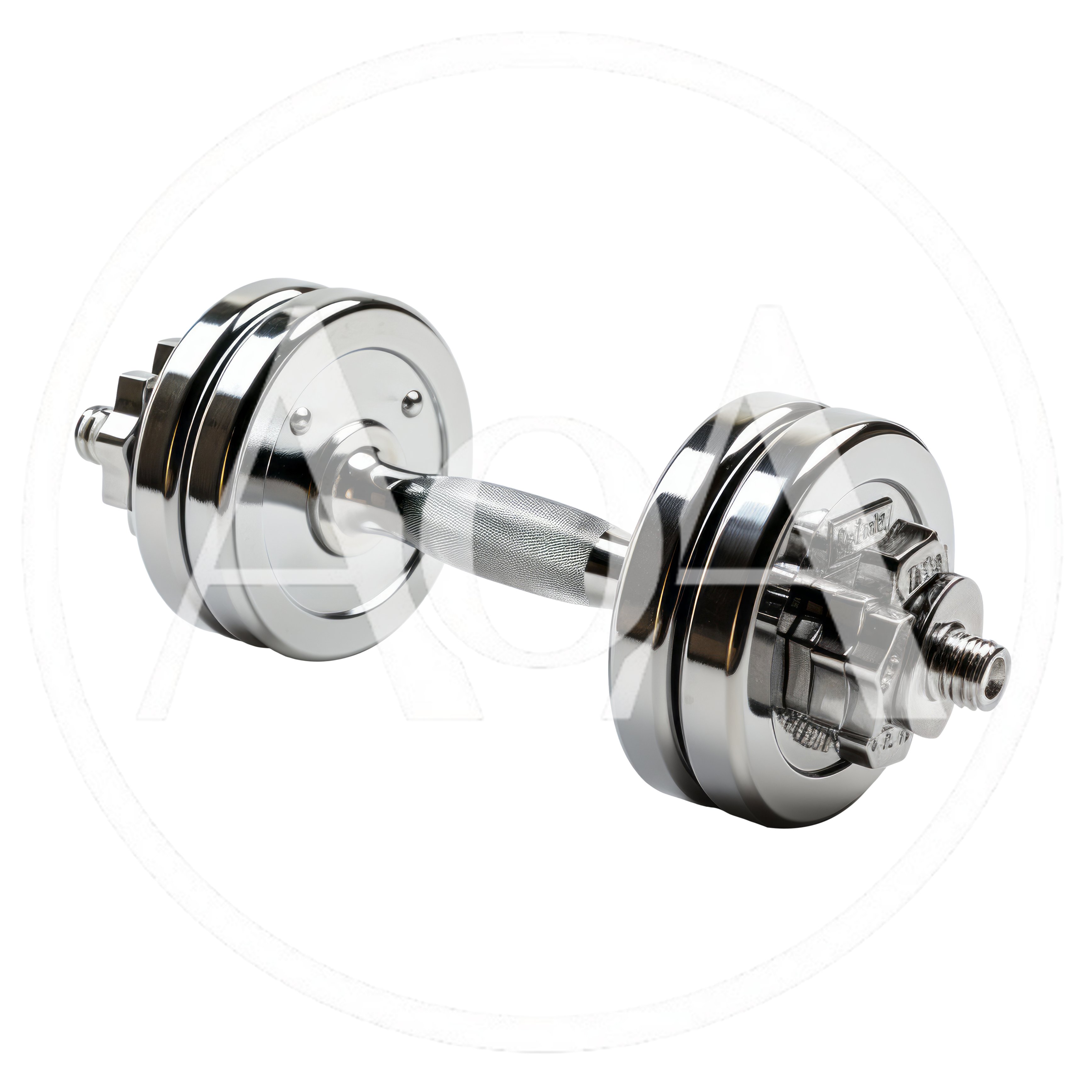 Chrome Adjustable Dumbbell Isolated On White Background