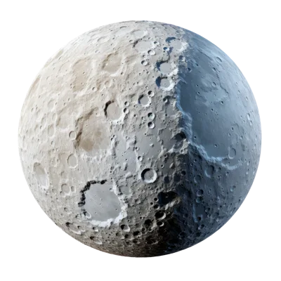 Detailed 3D Render Of The Moon Surface