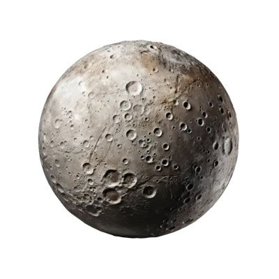 Detailed Cratered Moon Surface Isolated On Black Background