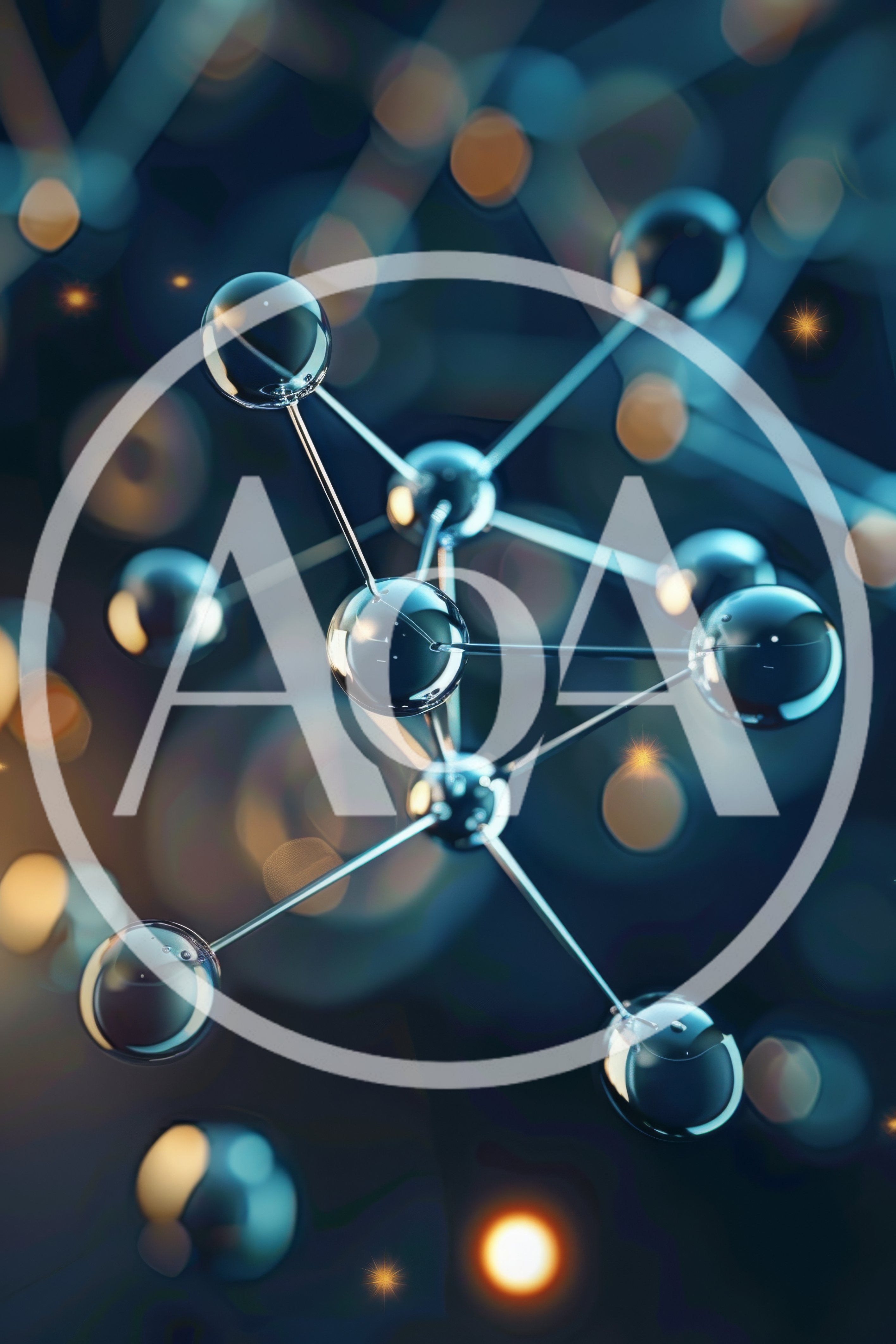 Abstract Molecular Structure With Glowing Spheres