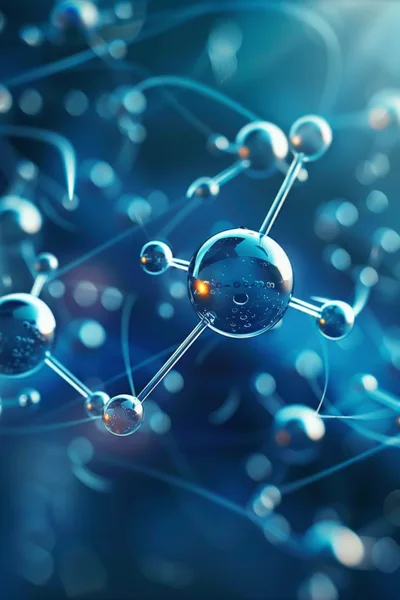 Abstract Molecular Structure Visualization In Blue