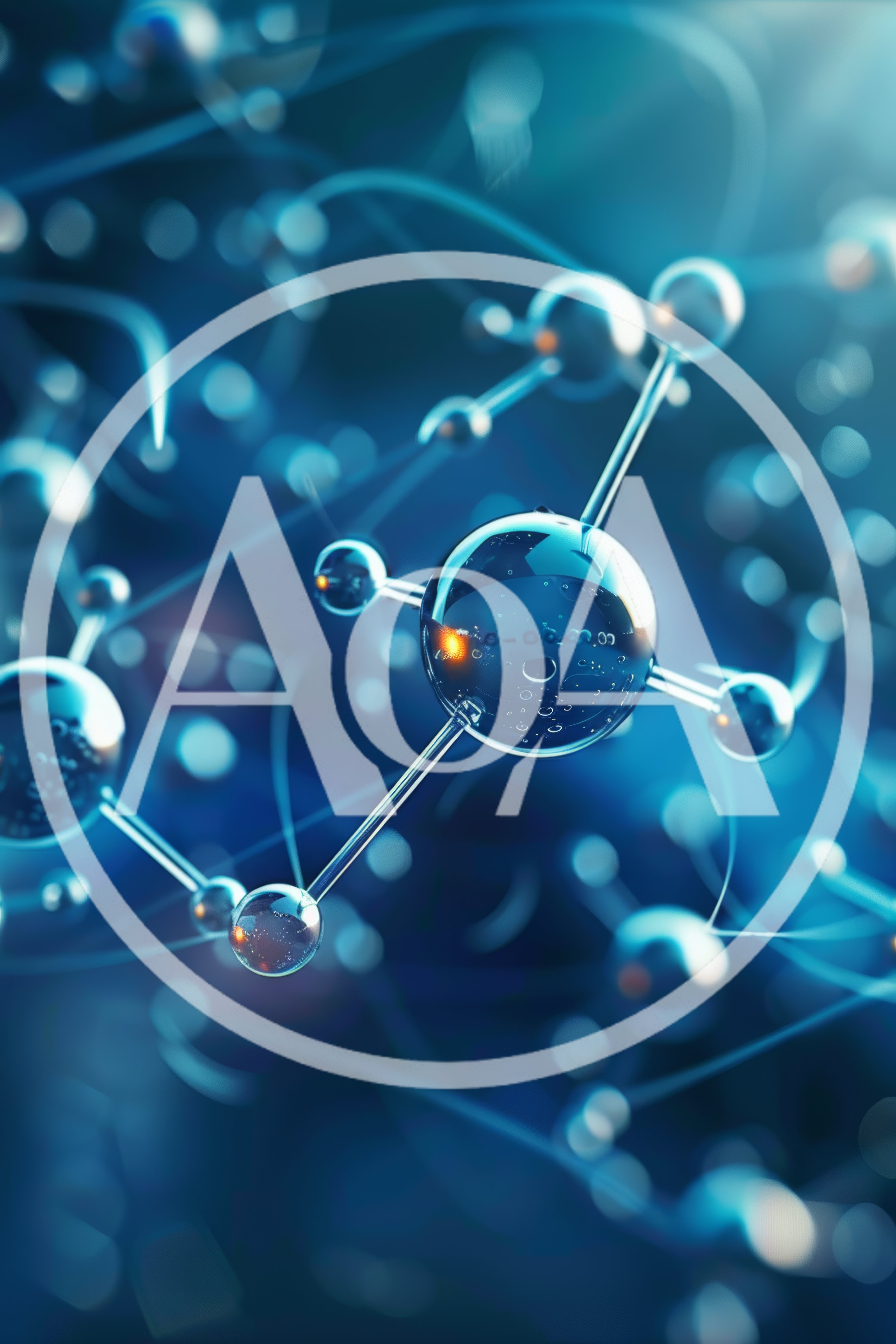 Abstract Molecular Structure Visualization In Blue