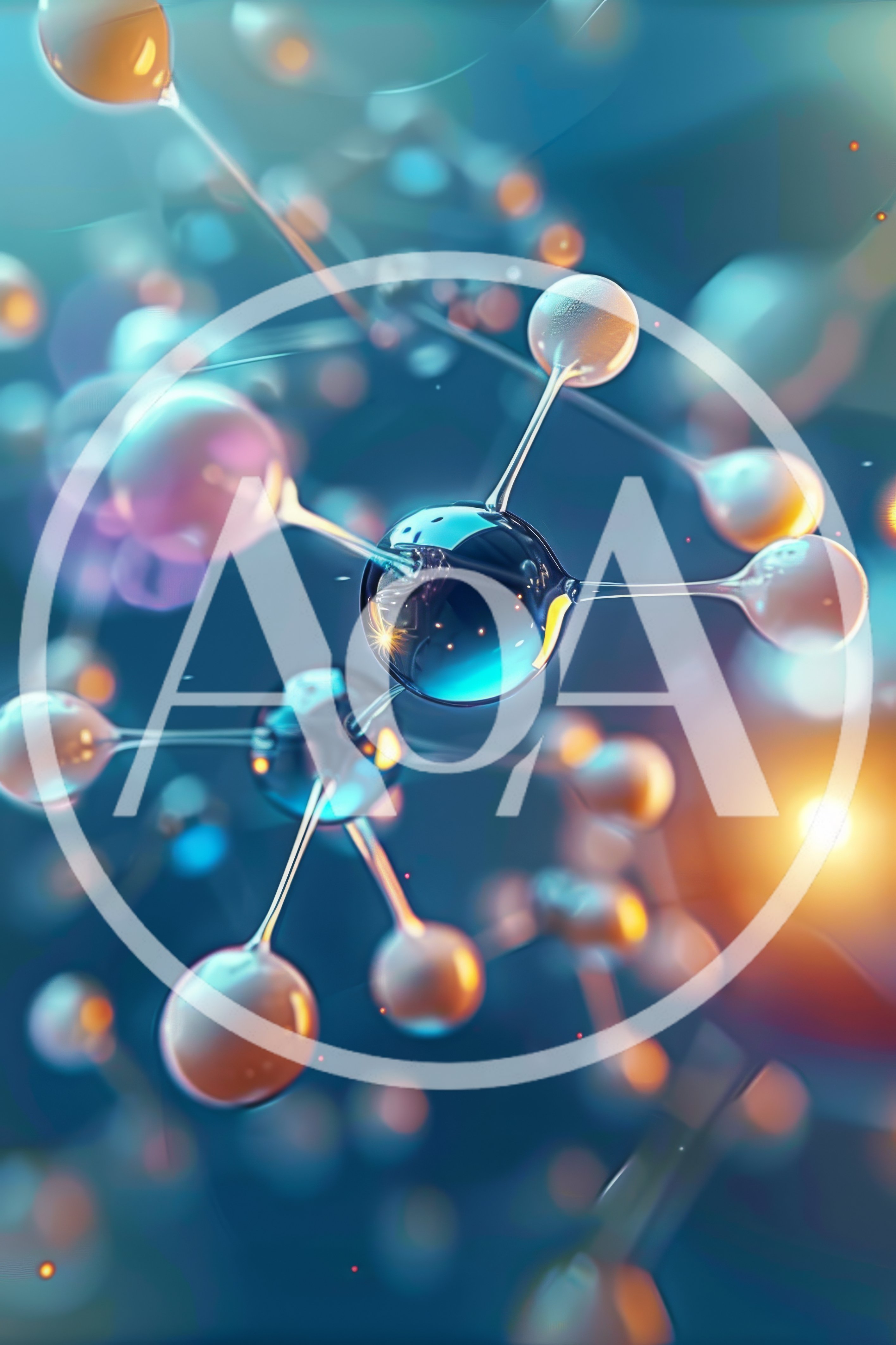 Abstract Molecular Structure Visualization With Glowing Particles