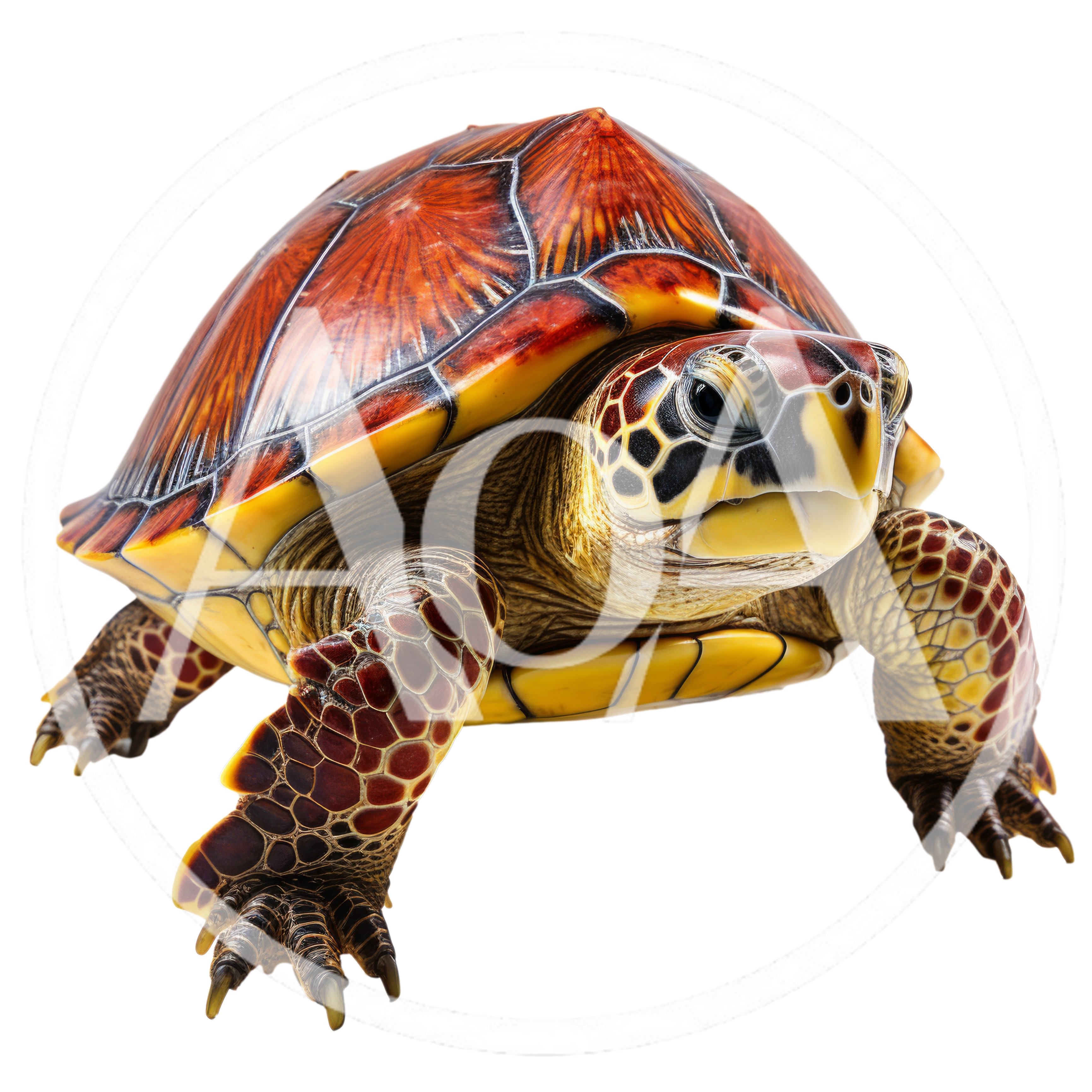 Vibrant Sea Turtle With Detailed Shell Pattern