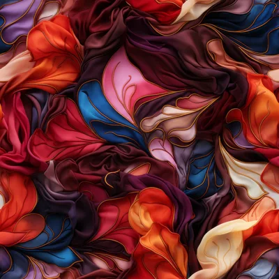 Abstract Silk Fabric Texture With Gold Accents