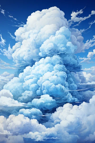 Towering Cumulonimbus Clouds In A Bright Blue Sky