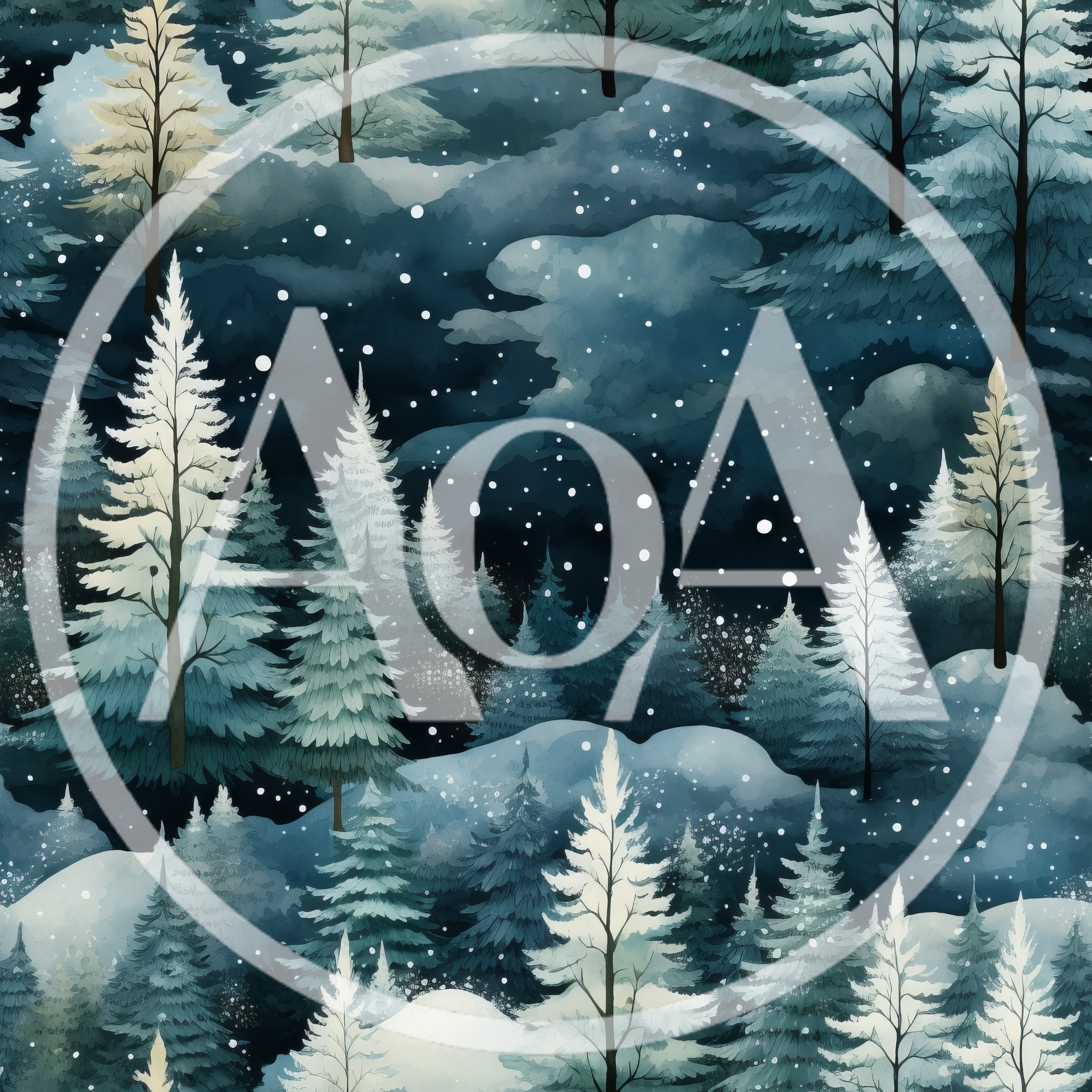 Seamless Winter Forest Landscape With Falling Snow