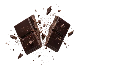 Dark Chocolate Bar Breaking Into Pieces