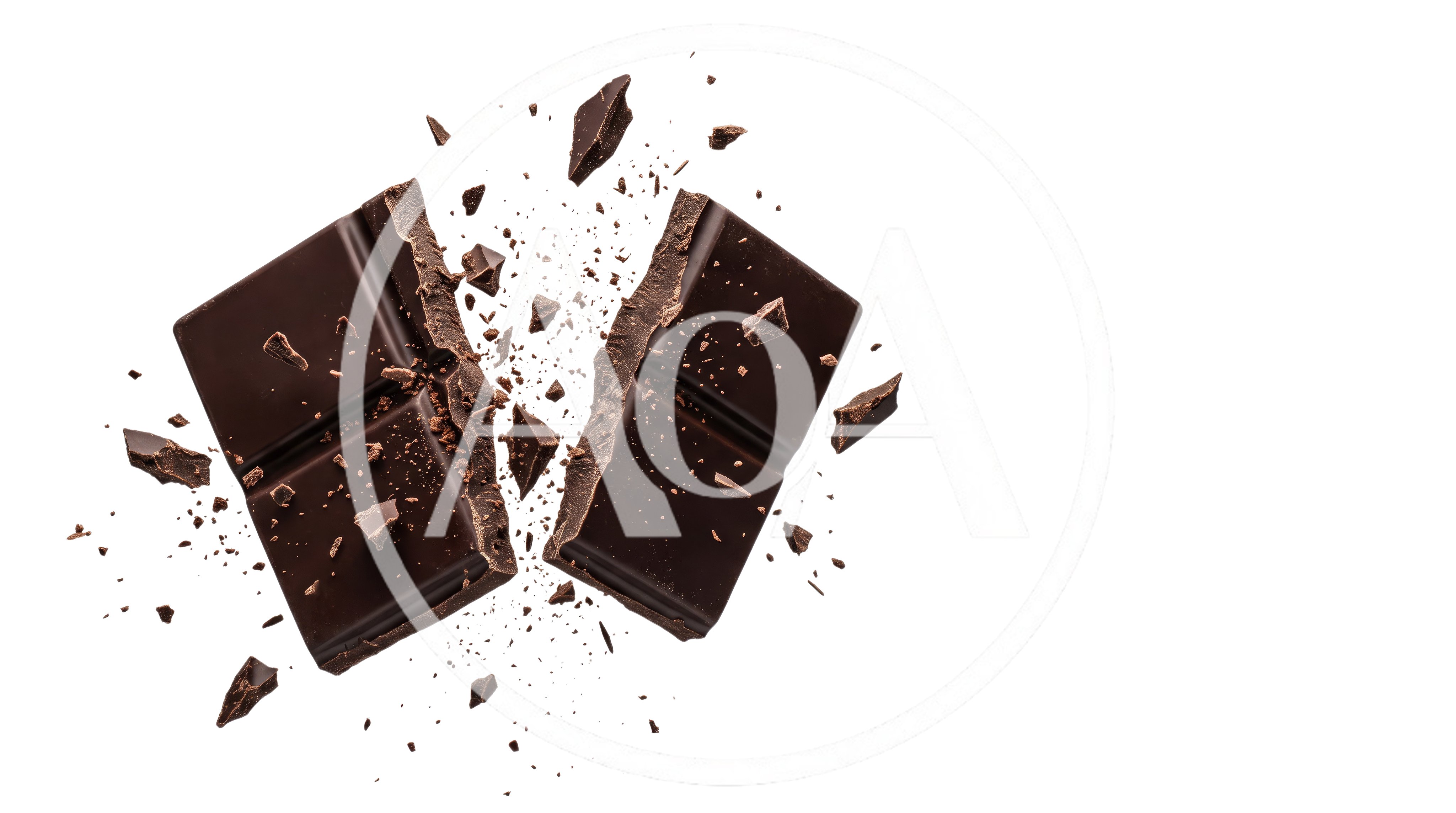 Dark Chocolate Bar Breaking Into Pieces