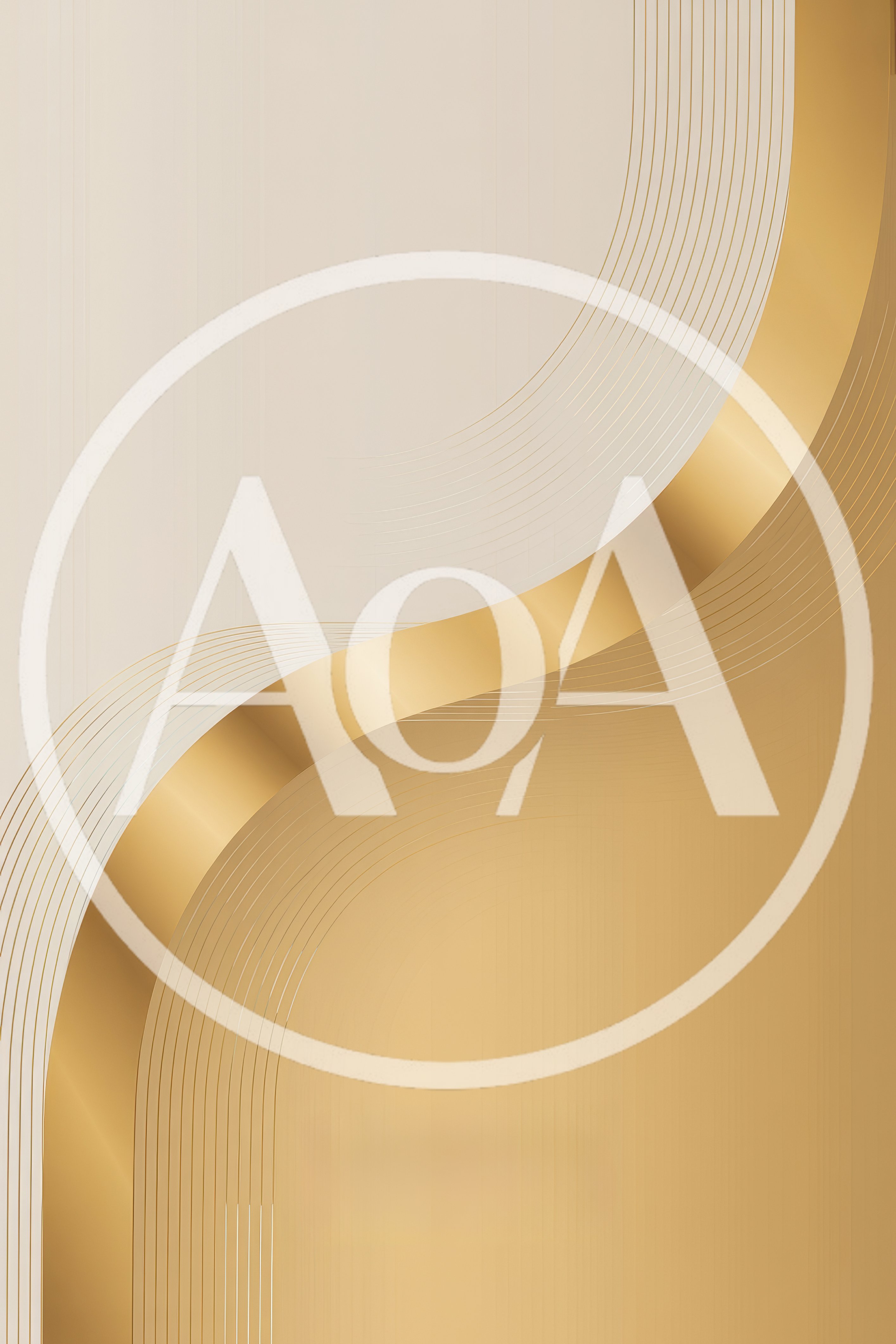 Abstract Gold Wave Background With Minimalist Lines