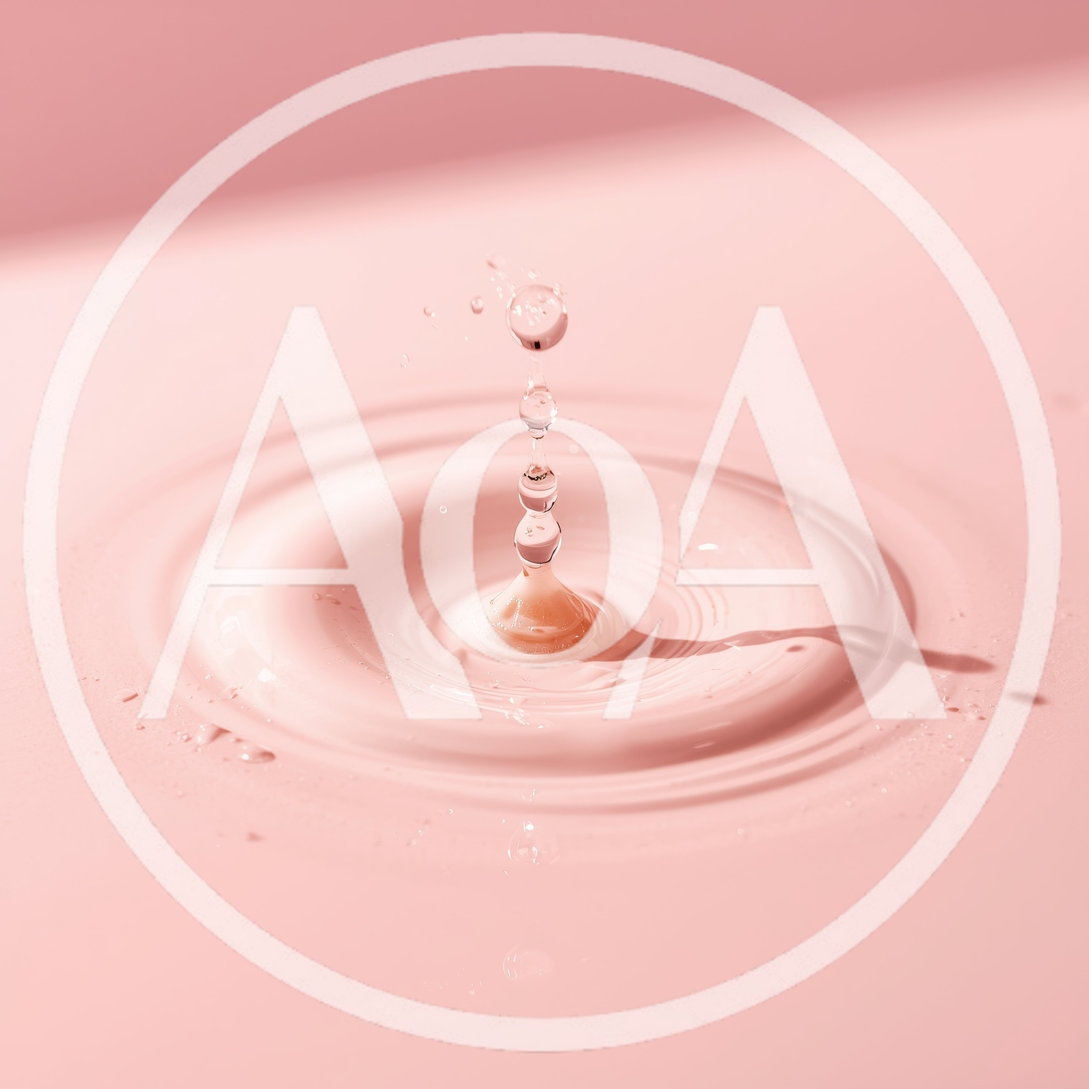 Pink Liquid Drop Creating Concentric Ripples