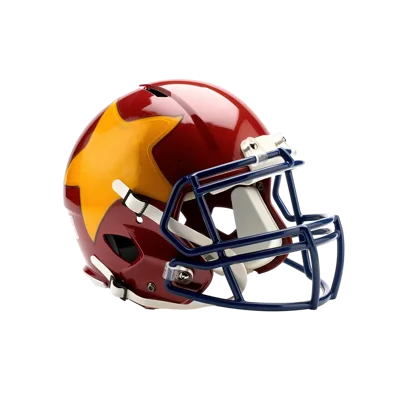 Maroon Football Helmet With Yellow Star Logo