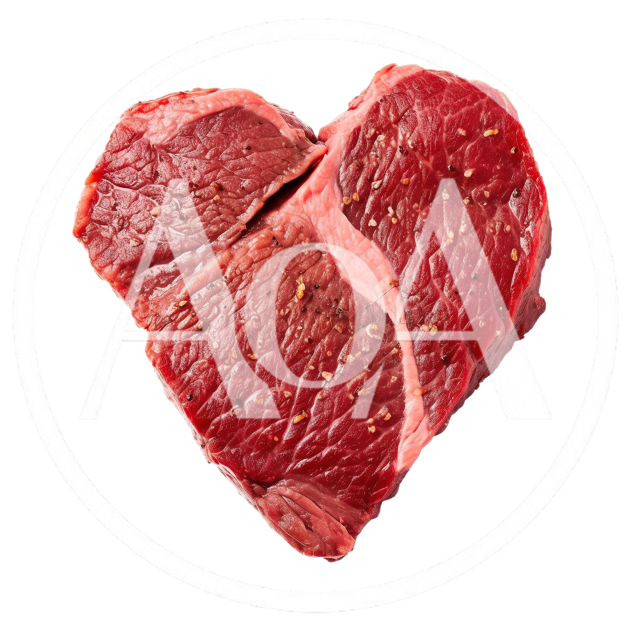 Raw Heart Shaped Beef Steak Isolated
