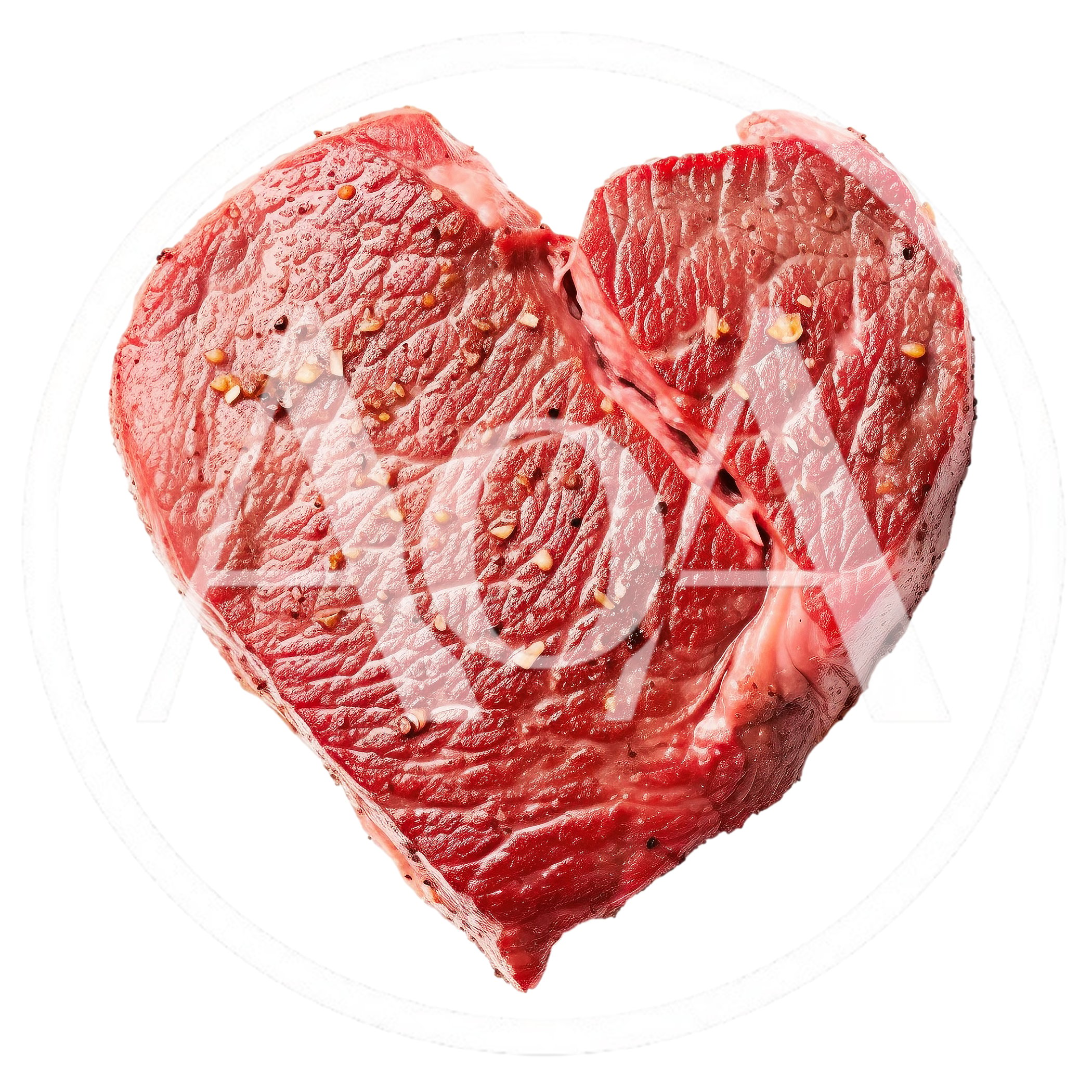 Raw Heart Shaped Beef Steak Isolated