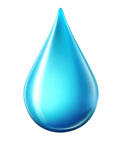 Single Glossy Blue Water Drop Isolated On White