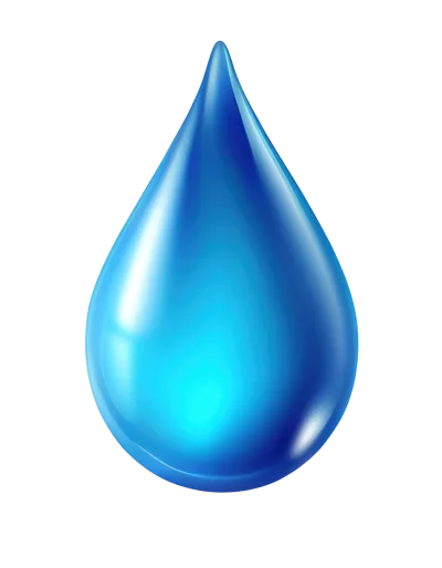 Single Glossy Blue Water Drop Isolated On White