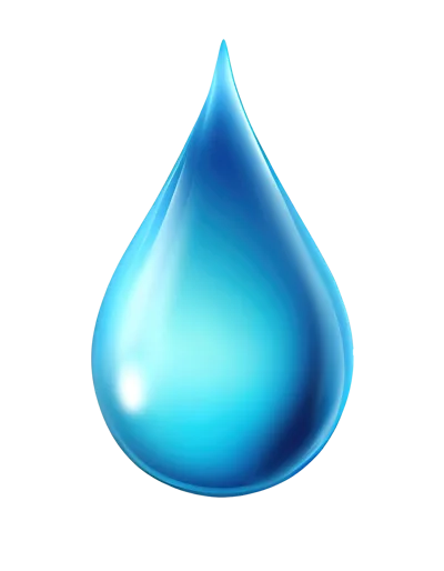 Single Glossy Blue Water Drop Isolated On White