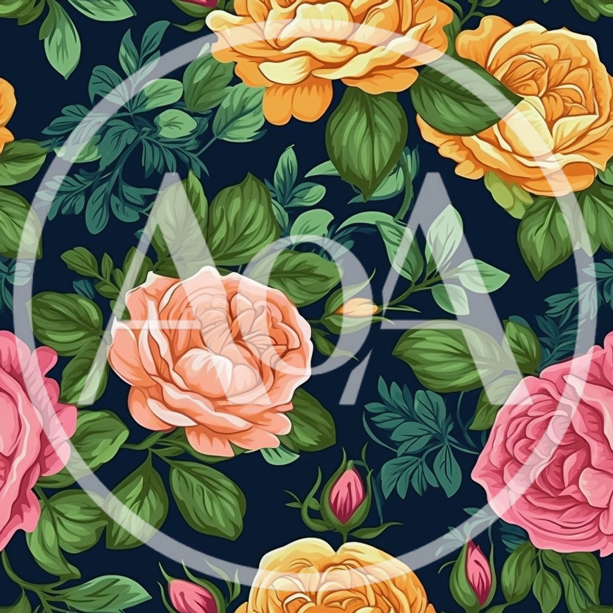 Seamless Floral Pattern With Colorful Roses