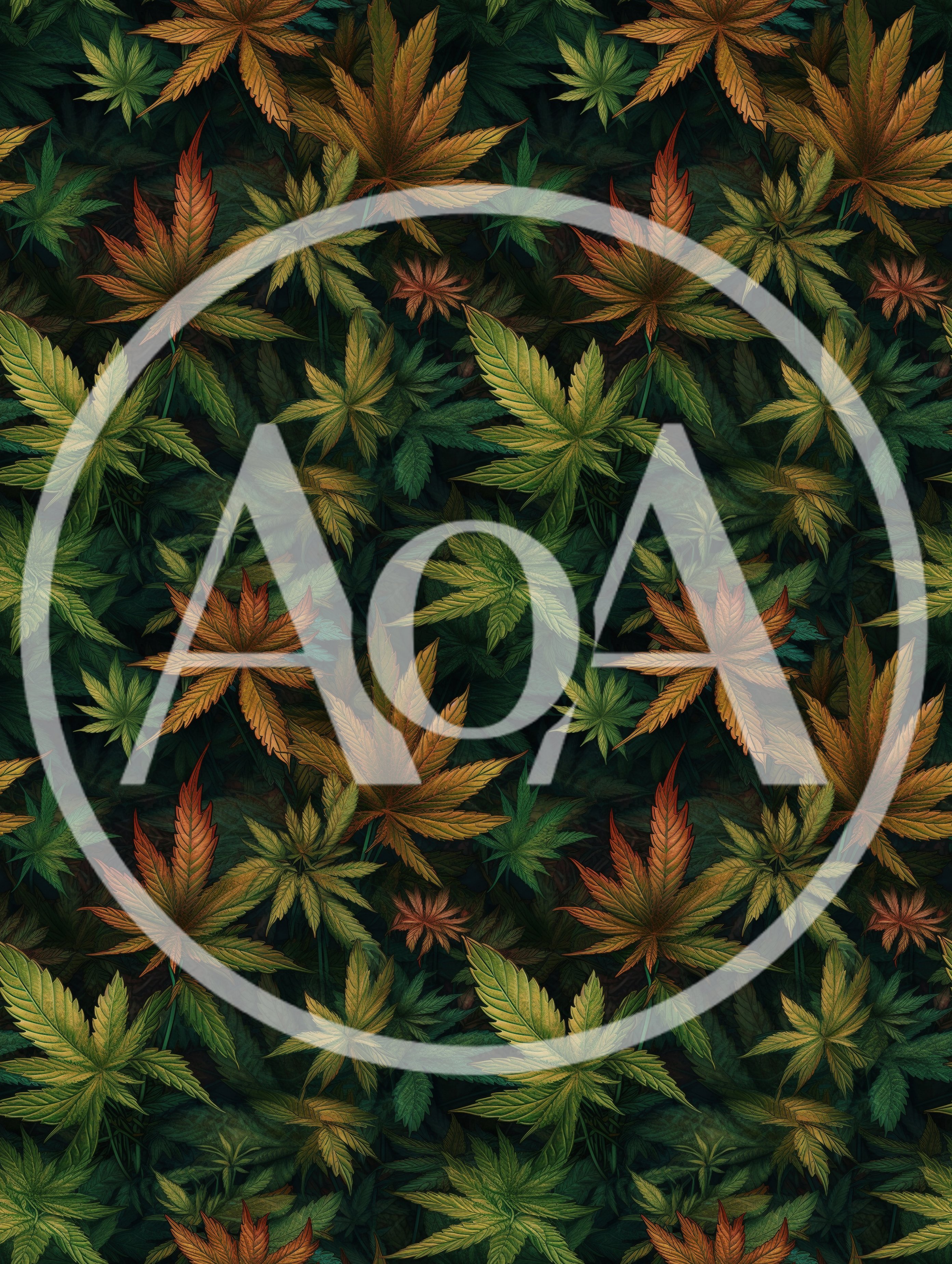 Seamless Pattern Of Autumnal Cannabis Leaves