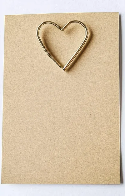 Gold Heart Shape On Textured Beige Background