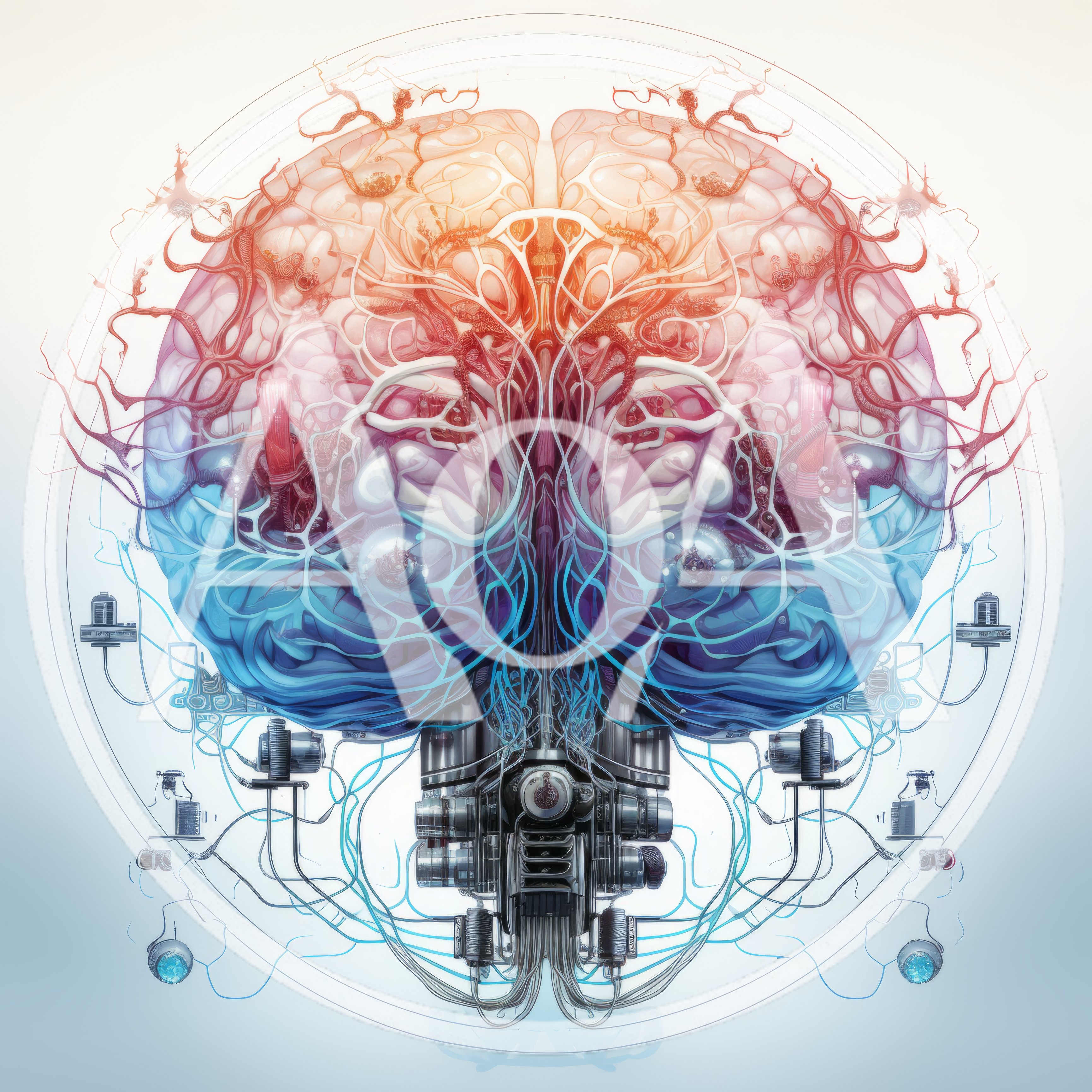 Futuristic Human Brain Integrated With Mechanical Cybernetic Components