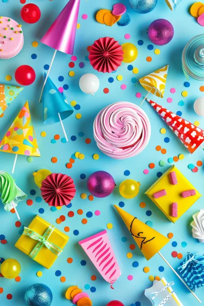 Flat Lay Birthday Party Celebration Background