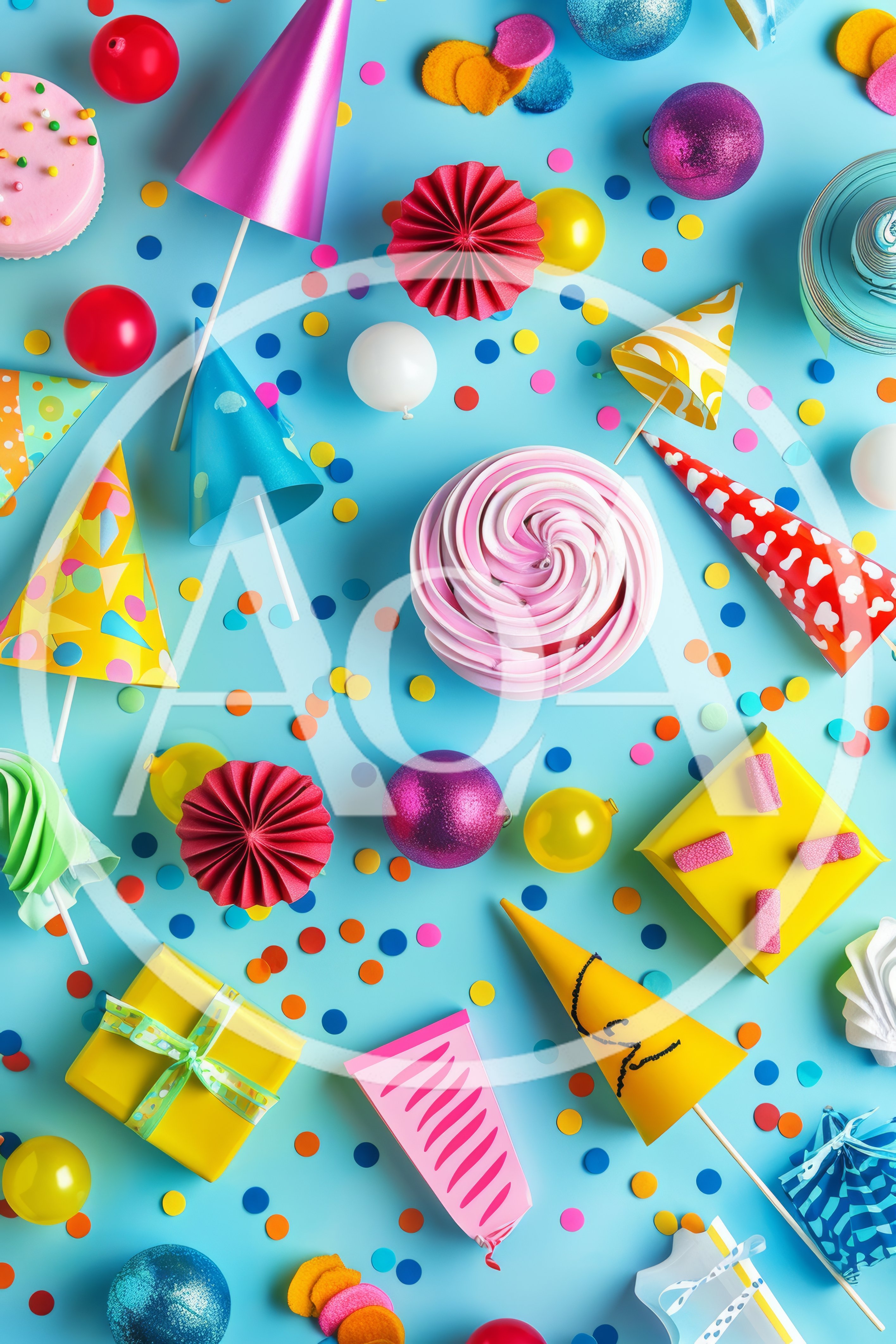 Flat Lay Birthday Party Celebration Background
