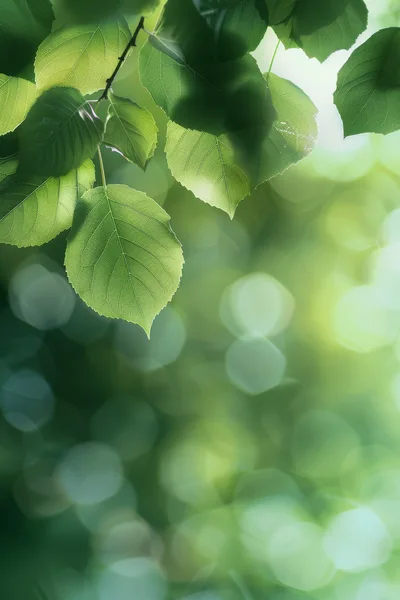 Fresh Green Leaves With Soft Bokeh Background