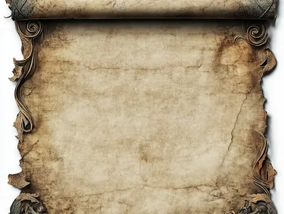 Vintage Parchment Scroll With Ornate Decorative Borders