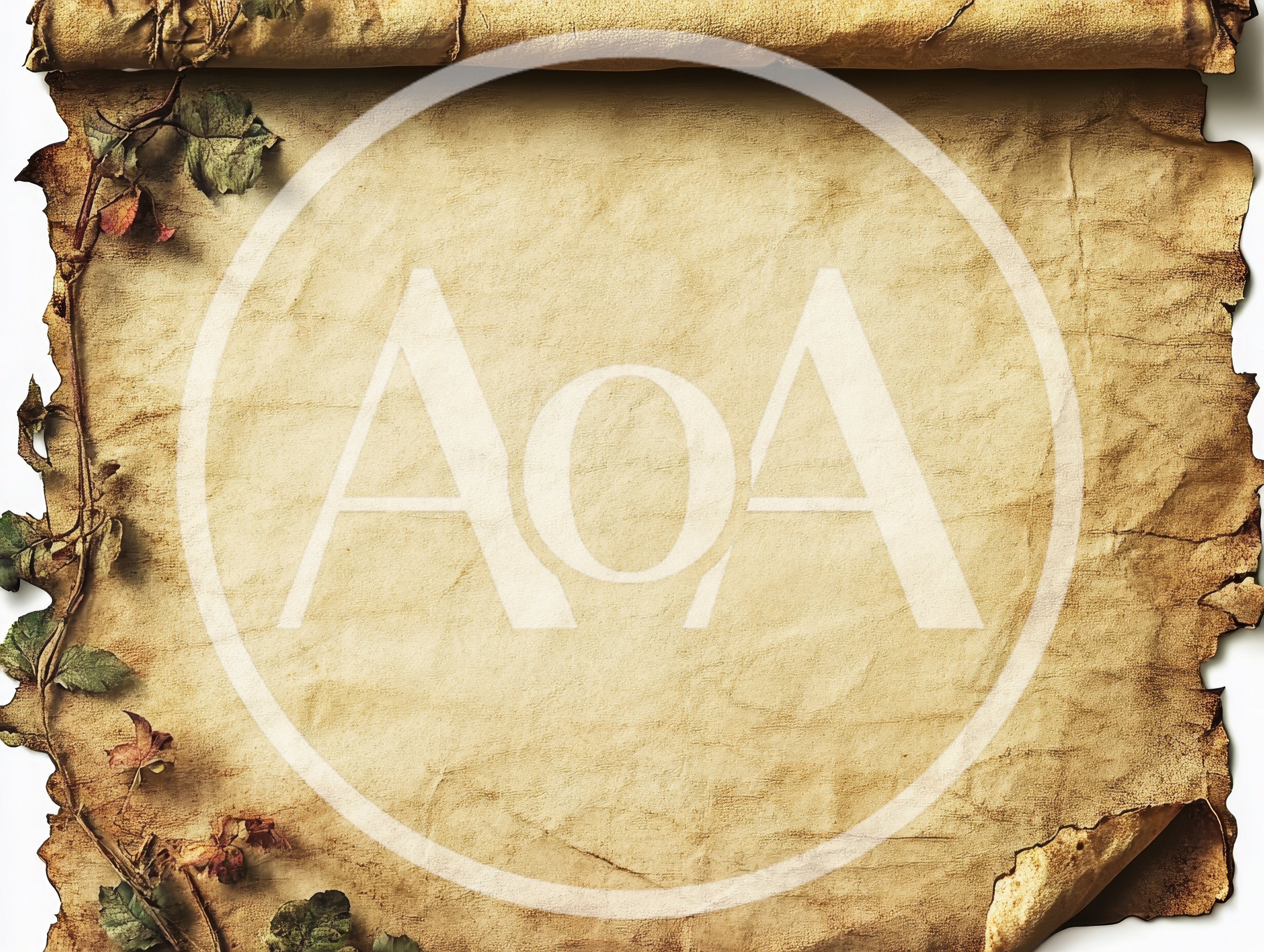 Vintage Parchment Scroll With Ivy Border