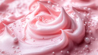 Swirls Of Pink Cream With Decorative Sugar Pearls